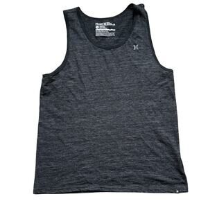 Men's M Hurley Premium Cut Heathered Gray Black Sleeveless Muscle Tank Top Shirt